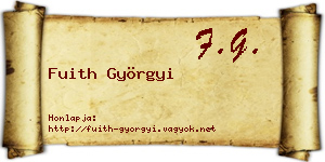 Fuith Györgyi névjegykártya