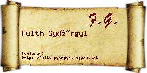 Fuith Györgyi névjegykártya
